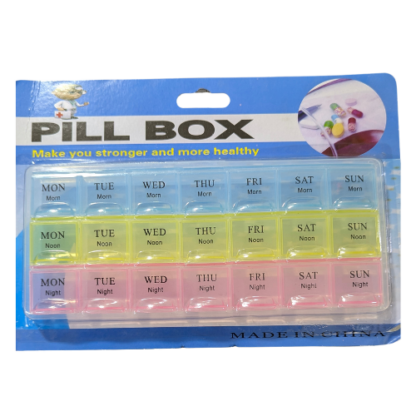 3 Weeks Pill Planner and Organizer - Convenient Medication Management with Seven Compartments